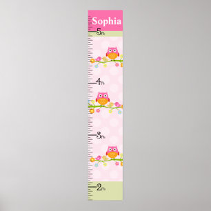 Personalized Love Birds & Owl Branch Growth Chart