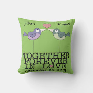 Personalized Love Birds-Together Forever Throw Pillow