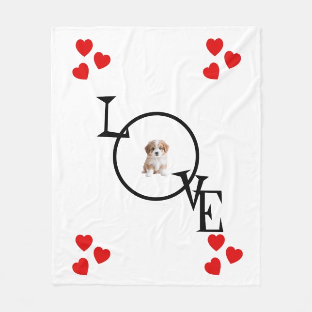 Personalized Love Blanket with Your Dog’s Photo (Front)