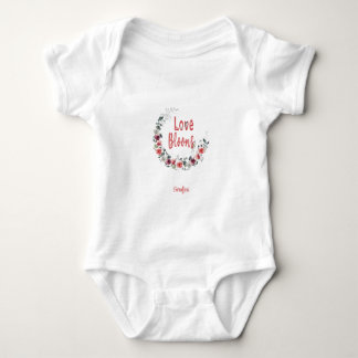 Personalized Love Blooms  Baby Bodysuit