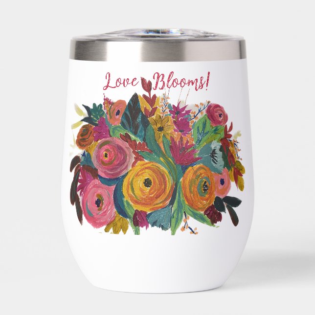 Personalized "Love Blooms" Water Bottle (Front)