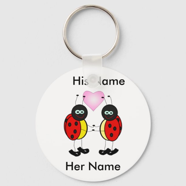 Personalized love bugs key chain (Front)