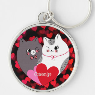 Personalized Love Cats Keychain