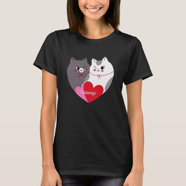 Personalized Love Cats  T-Shirt (Front)