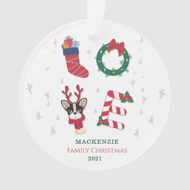 Personalized Love Christmas Matching Family Love Ornament (Front)