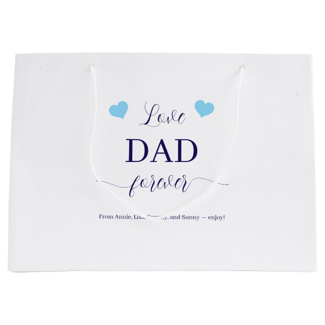 Personalized Love Dad Forever  Large Gift Bag (Front)