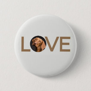 Personalized Love Dog Photo Button