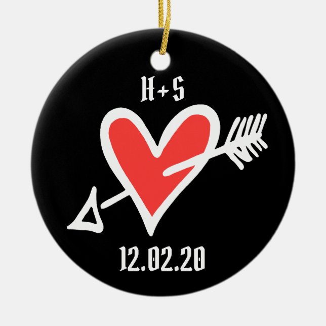 Personalized Love Heart Ceramic Decoration (Front)