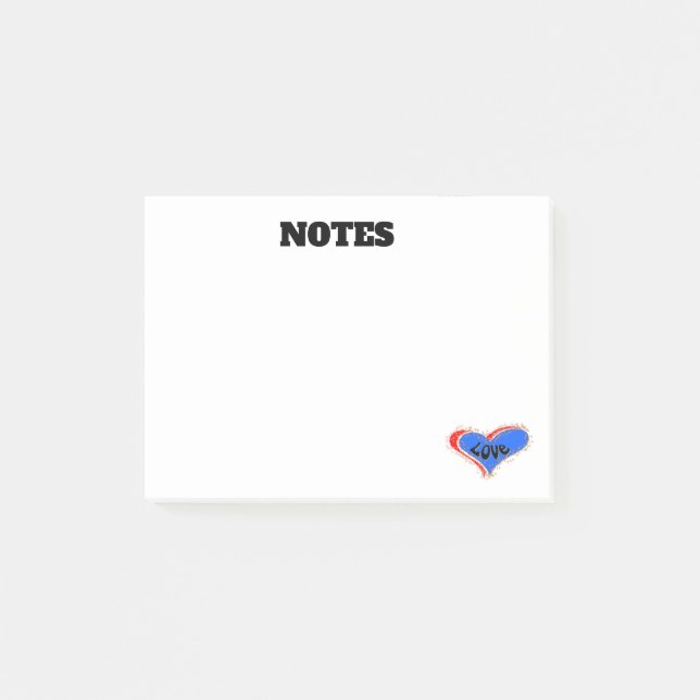 Personalized LOVE Heart Post-It Notes (Front)