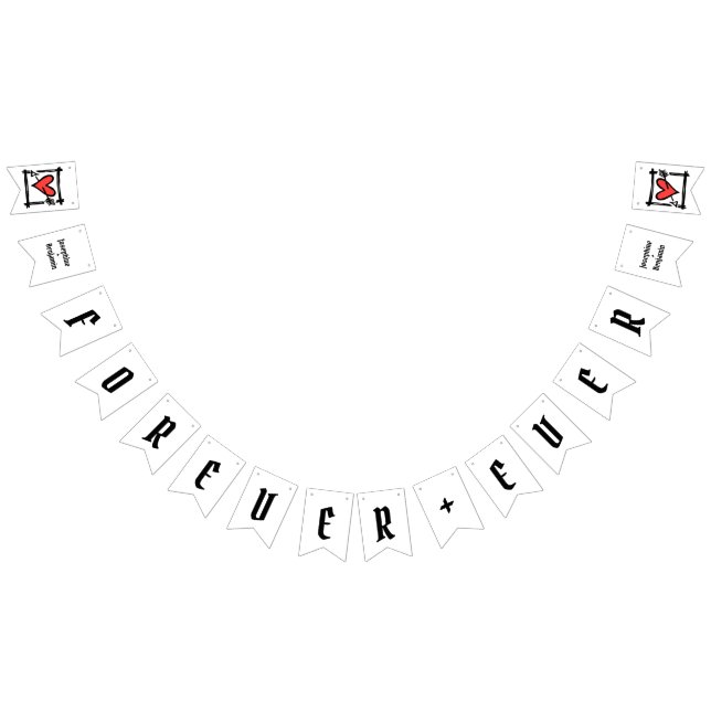 Personalized Love Heart Wedding Bunting Flags (All)