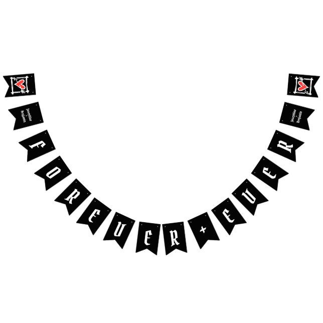 Personalized Love Heart Wedding Bunting Flags (All)