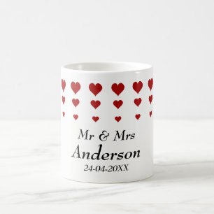 Personalized Love Hearts Pattern Coffee Mug