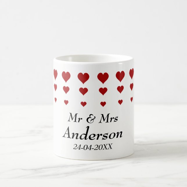 Personalized Love Hearts Pattern Coffee Mug (Center)