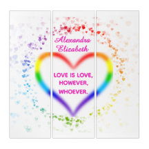 Personalized "Love is Love" Custom Name Wall Art