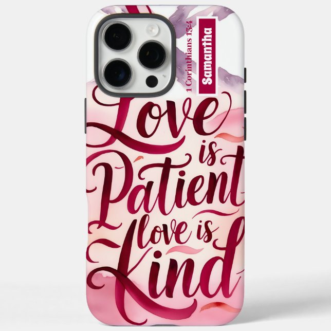 Personalized Love is Patient Christian Case-Mate iPhone Case (Back)