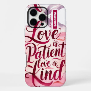 Personalized Love is Patient Christian iPhone 16 Pro Max Case