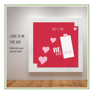 Personalized Love is You, Be Mine Hearts Valentine Holiday Card