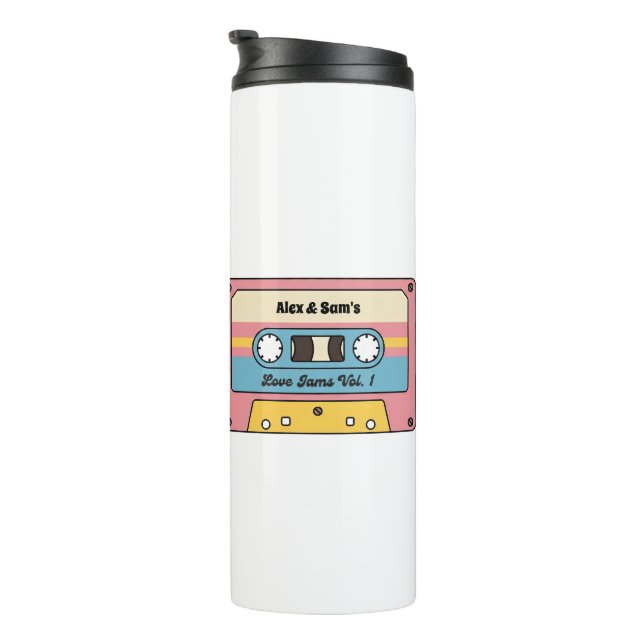 Personalized Love Jams Cassette Tape – Custom Name Thermal Tumbler (Rotated Right)