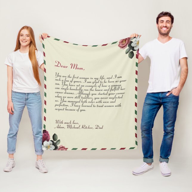 Personalized Love Letter Handwritten couples  Flee Fleece Blanket (In Situ)