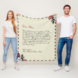 Personalized Love Letter Handwritten couples  Fleece Blanket