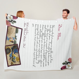 Personalized Love Letter Handwritten & Photo Fleec Fleece Blanket