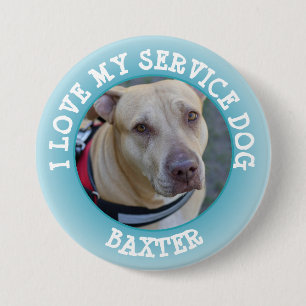 Personalized Love my Service Dog Day Button