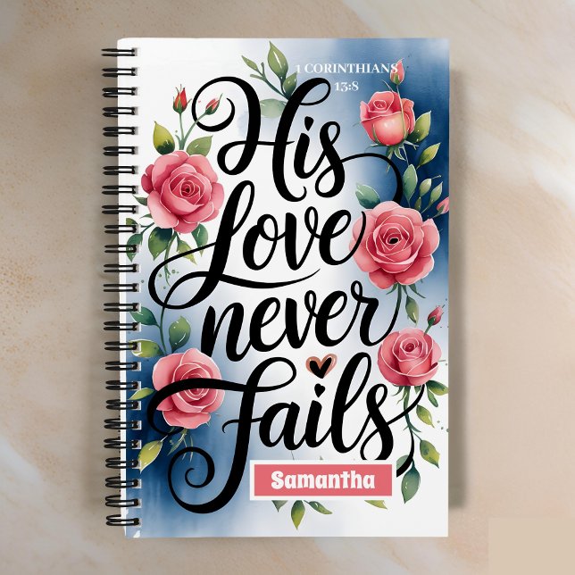 Personalized Love Never Fails Christian Journal (Creator Uploaded)
