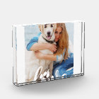 Personalized Love Paw Print Custom Dog Photo Block
