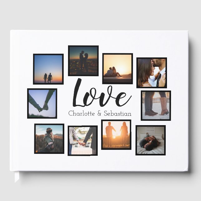 Personalized Love Photo Wedding Guest Book (Front)