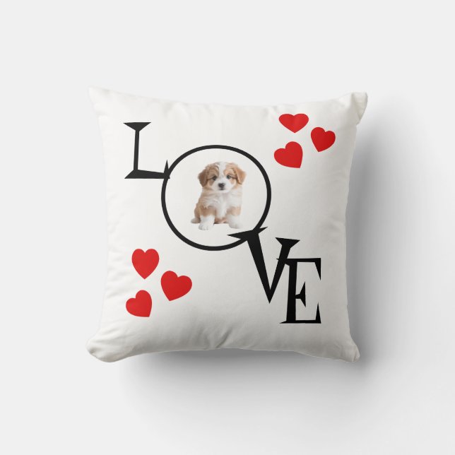 Personalized Love Pillow with Your Dog's Picture (Front)