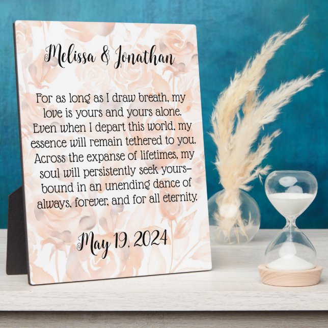Personalized Love Poem Plaque (Side)