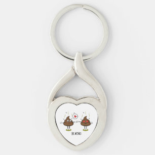 Personalized Love Poop Couple Emoji Keychain