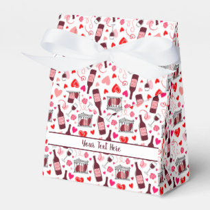 Personalized Love Potion Wine Seamless Pattern Favor Box