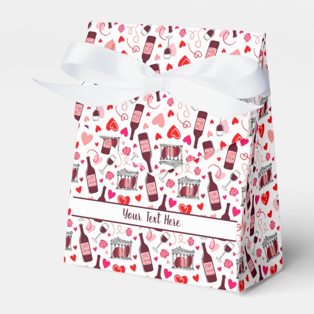 Personalized Love Potion Wine Seamless Pattern Favor Box (Front Side)