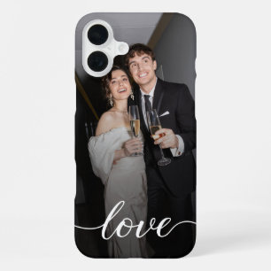 Personalized Love Script Couple Photo iPhone 16 Plus Case