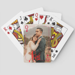 Personalized Love Script Photo Playing Cards