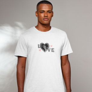 Personalized Love Shape Monochrome Photo T-Shirt