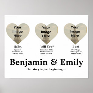 Personalized Love Story Map. Hello, Will you? I Do Poster