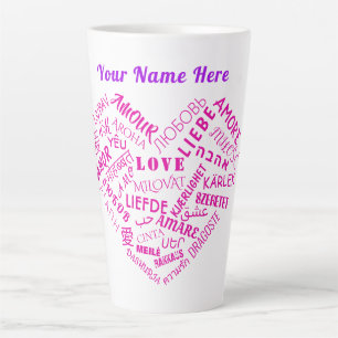 Personalized Love Text Latte Mug Custom Name