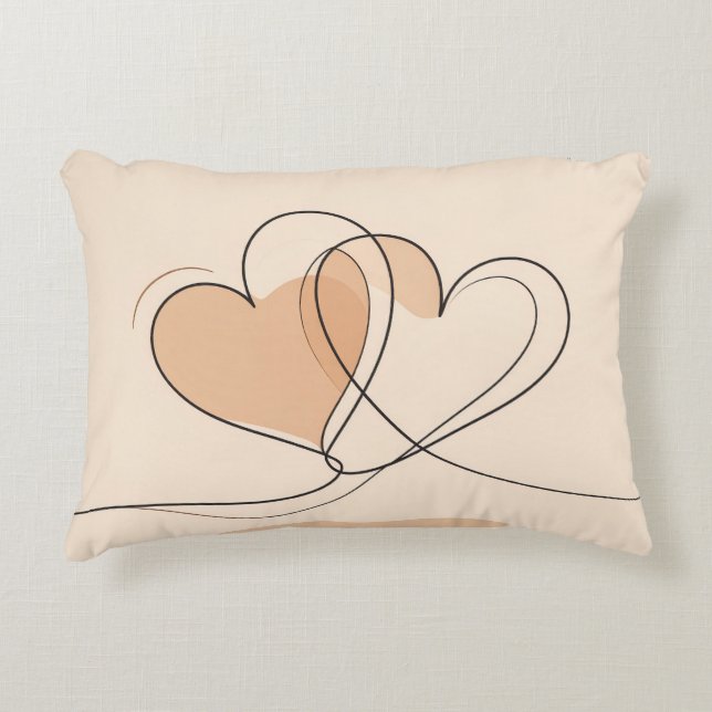 Personalized Love Throw Pillow – Romantic Hearts (Front)