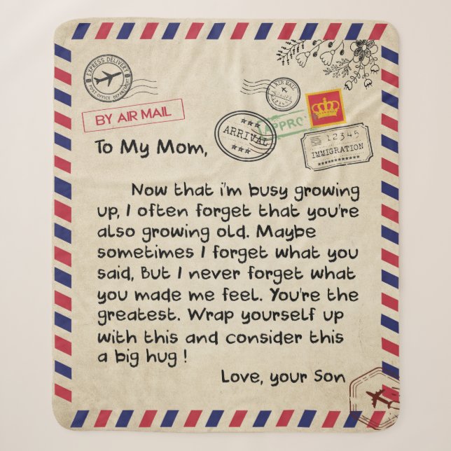 Personalized Love To My Mom Blanket (Front)