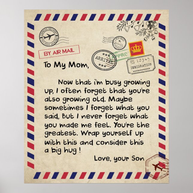 Personalized Love To My Mom Blanket, Poster (Front)
