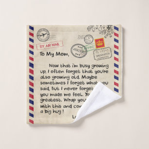 Personalized Love To My Mom Blanket Wash Cloth