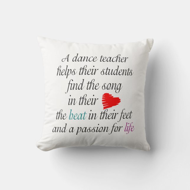 Personalized Love to Teach Dance - Dance Recital Throw Pillow (Front)