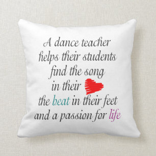 Personalized Love to Teach Dance - Dance Recital Throw Pillow