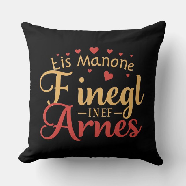 Personalized Love Typography Design Throw Pillow (Front)