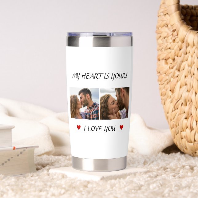 Personalized Love Water Bottle Couple Photo Gift Insulated Tumbler (Living Room (Rotated))