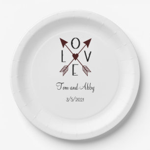 Personalized Love Wedding Engagement Bridal Shower Paper Plate