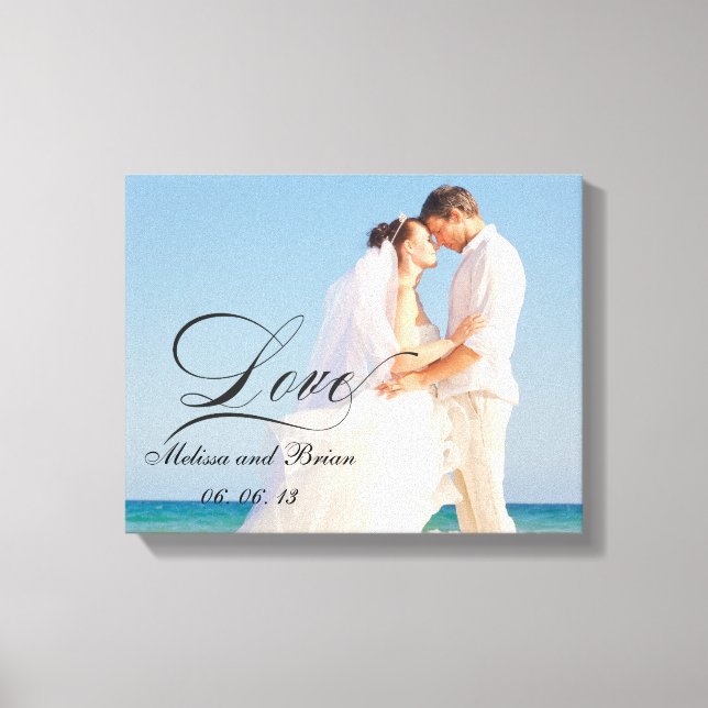 Personalized Love Wedding Portrait Canvas Print (Front)