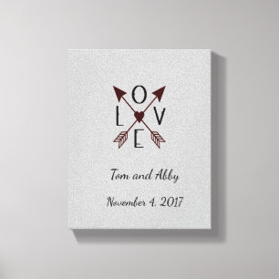Personalized Love with Arrows  Wedding Canvas Print